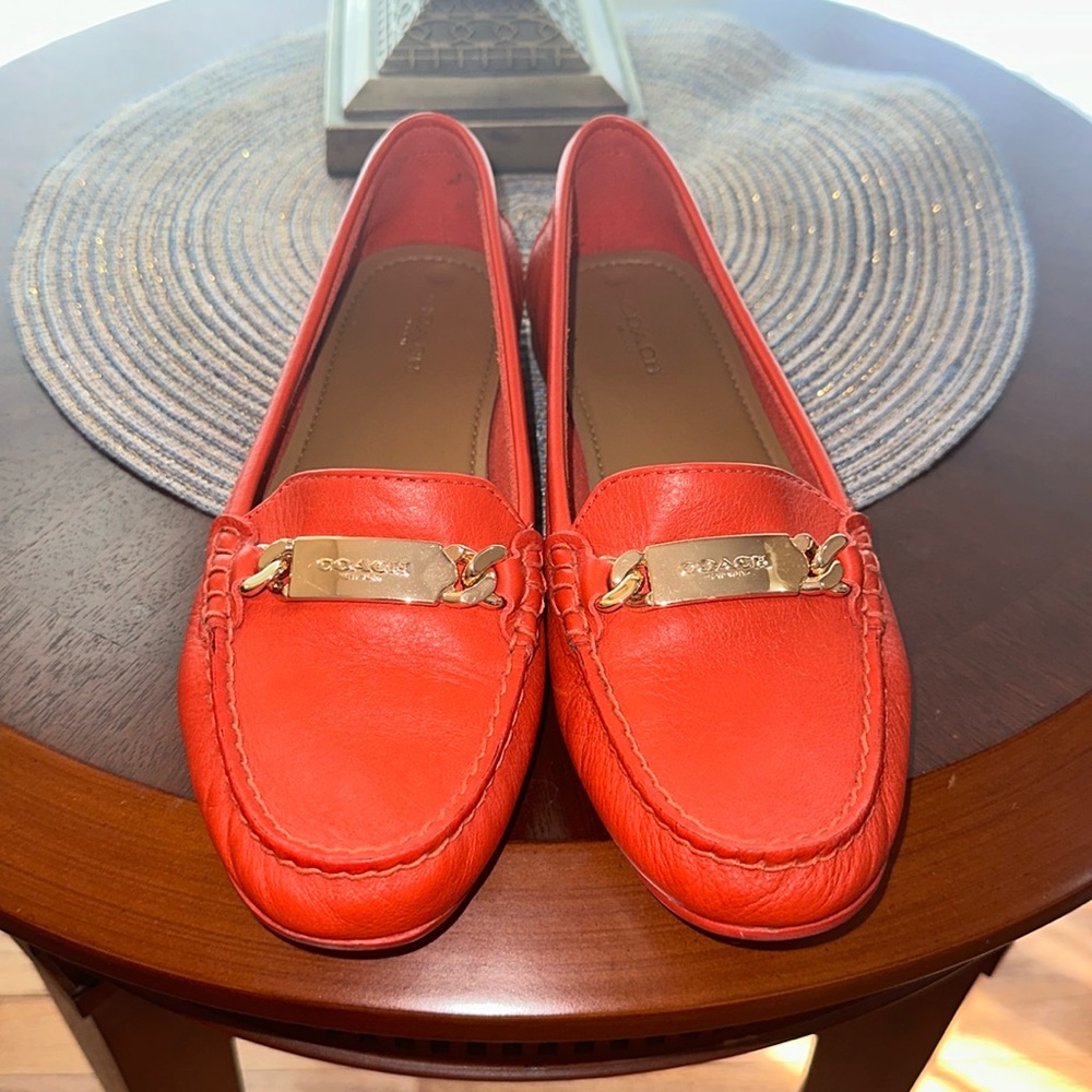 Orange Coach Loafers 7.5 - Picture 1 of 16